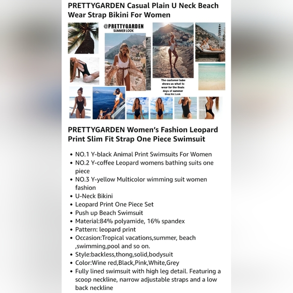 🆕️🏷 One Piece U-Neck Tummy Control Slimming Strap Backless swimsuit leopard S - Picture 6 of 10